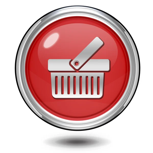 Shopping cart circular icon on white background — Stock Photo, Image