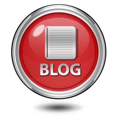 Beyaz arka plan üzerinde blog dairesel simgesi