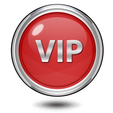 VIP dairesel simgesi beyaz arka plan üzerinde
