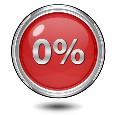 Beyaz arka plan üzerinde yüzde sıfır dairesel simgesi