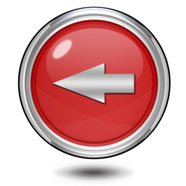 Beyaz arka plan üzerinde dairesel simgesini sol ok