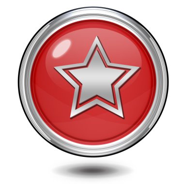 Beyaz arka plan üzerinde yıldız dairesel simgesi