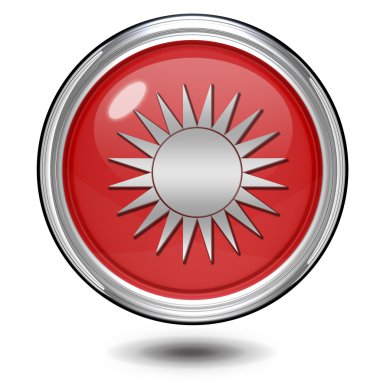 Beyaz arka plan üzerinde güneş dairesel simgesi