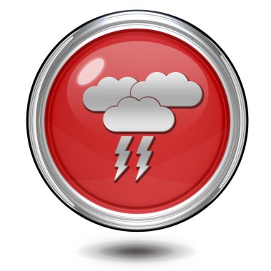 Beyaz arka plan üzerinde yağmur dairesel simgesi