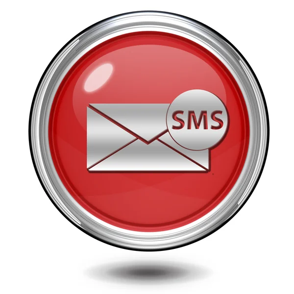 Sms circular icon on white background — Stock Photo, Image