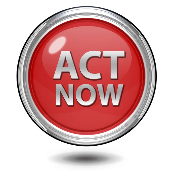 Act now circular icon on white background — Stock Photo, Image