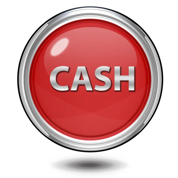 Cash kreisförmiges Symbol auf weißem Hintergrund — Stockfoto