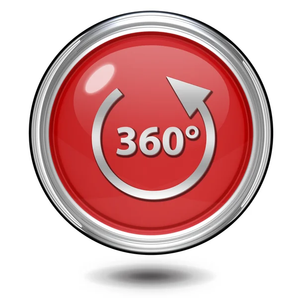 360 stopni okrągła ikona na białym tle — Zdjęcie stockowe