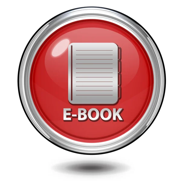 E-book icona circolare su sfondo bianco — Foto Stock