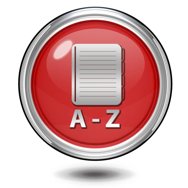 Ícone circular A-Z no fundo branco — Fotografia de Stock