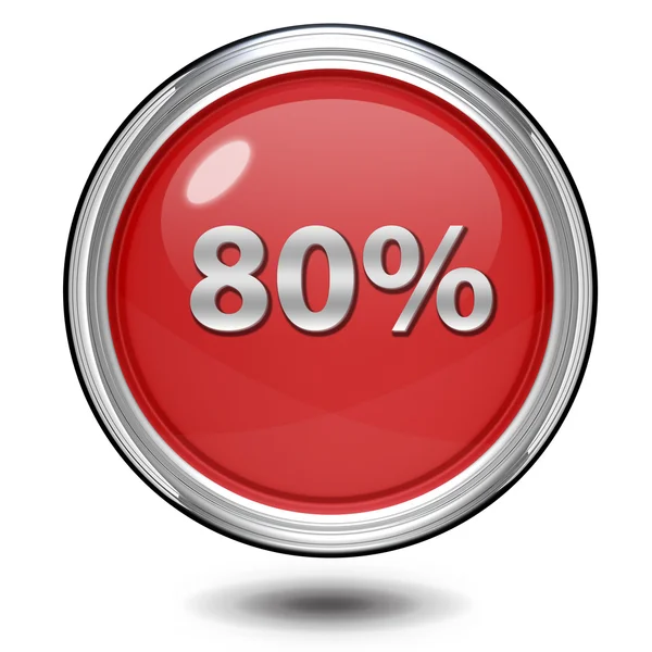 Eighty percent circular icon on white background — Stock Photo, Image