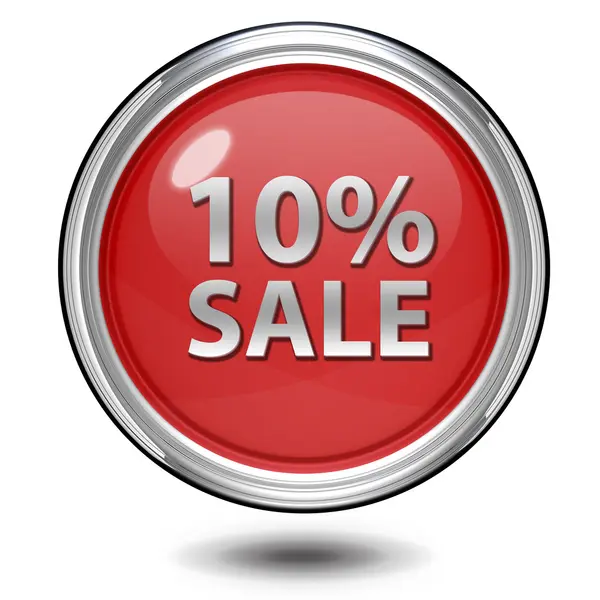Sale ten percent circular icon on white background — Stock Photo, Image