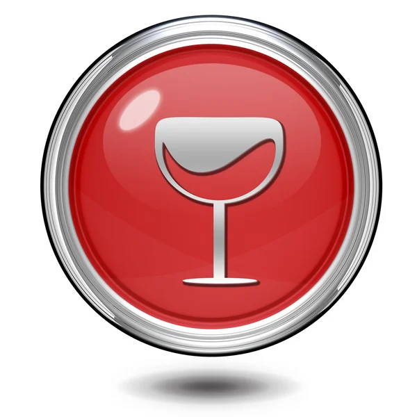 Круглая икона вина на белом фоне — стоковое фото