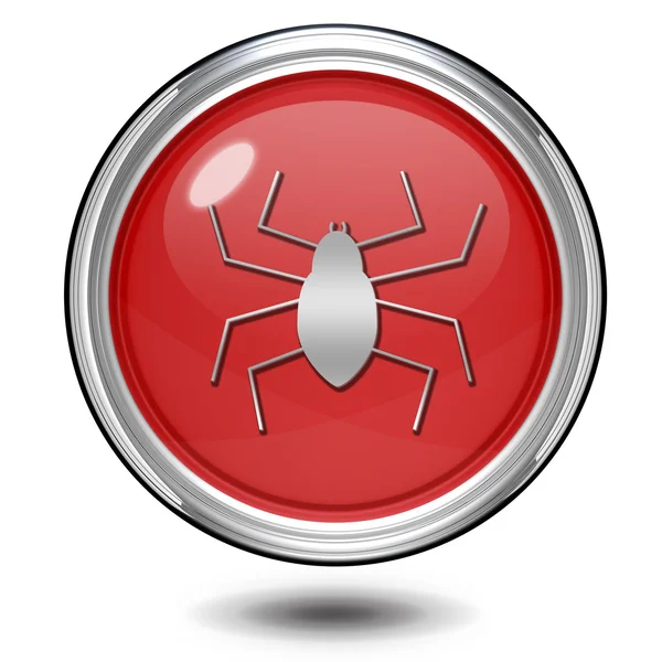 Ícone aranha circular sobre fundo branco — Fotografia de Stock