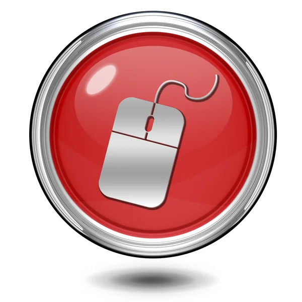 Computer mouse circular icon on white background — Stock Photo, Image