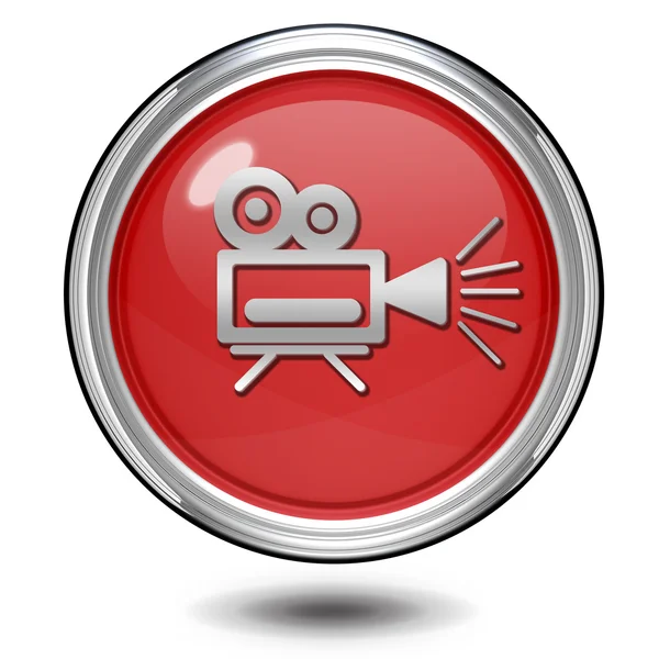 Camera circular icon on white background — Stock Photo, Image
