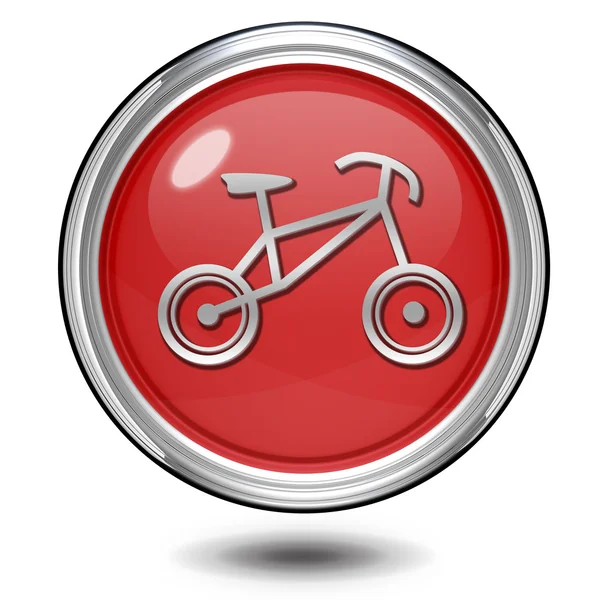 Bicicleta ícone circular no fundo branco — Fotografia de Stock