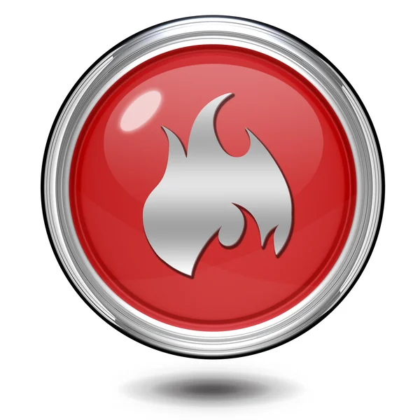 Fire circular icon on white background — Stock Photo, Image