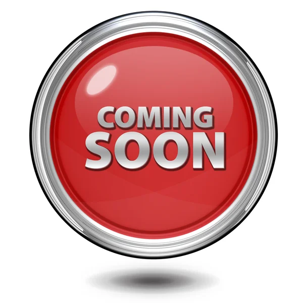 Coming soon circular icon on white background — Stock Photo, Image