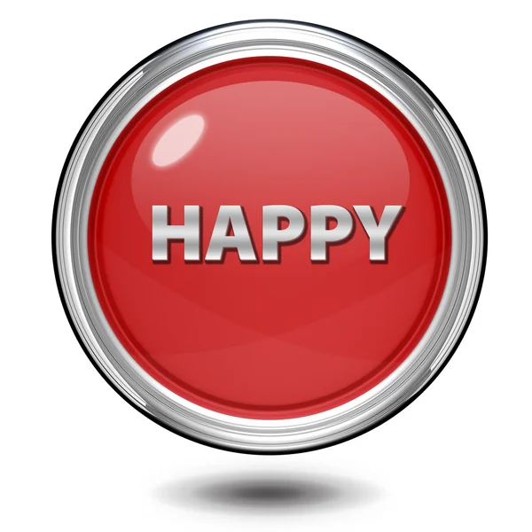 Happy circular icon on white background — Stock Photo, Image