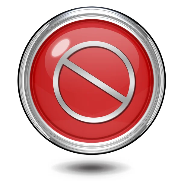 Ícone circular de proibição no fundo branco — Fotografia de Stock