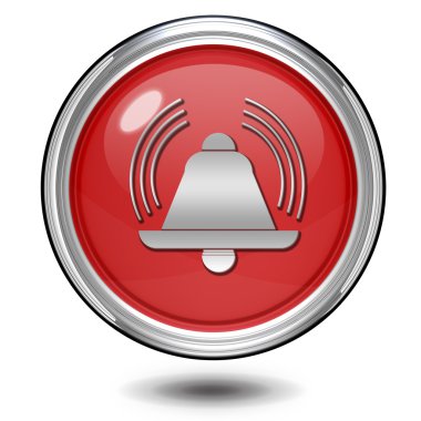 Alarm dairesel simgesi beyaz zemin üzerine