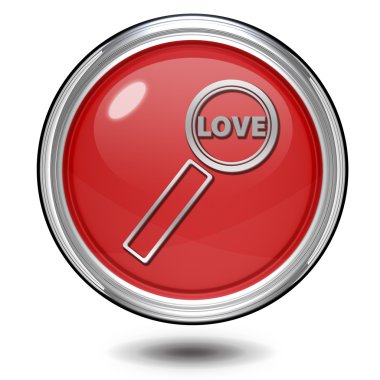 Beyaz arka plan üzerinde aşk dairesel simgesini bulun