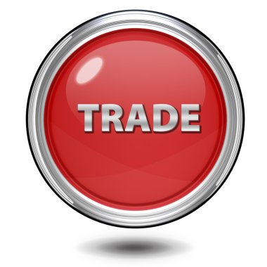 Beyaz arka plan üzerinde dairesel simge ticaret