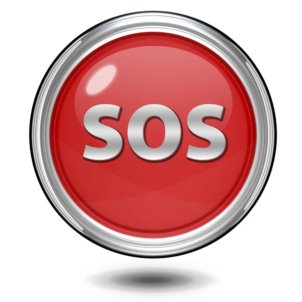 SOS circular icon on white background — Stock Photo, Image