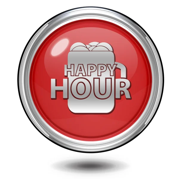 Happy hour circular icon on white background — Stock Photo, Image