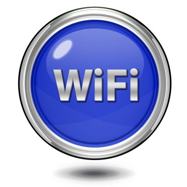 beyaz zemin üzerinde WiFi dairesel simgesi