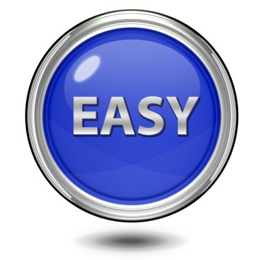 beyaz zemin üzerinde kolay dairesel simgesi