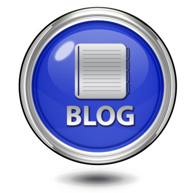 Beyaz arka plan üzerinde blog dairesel simgesi