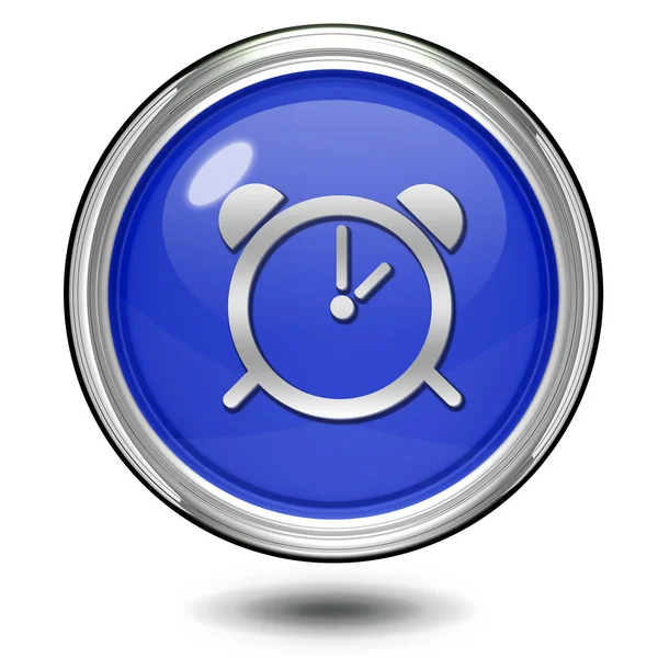 Ícone circular de alarme no fundo branco — Fotografia de Stock