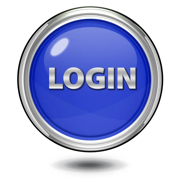 Logga in runda ikonen på vit bakgrund — Stockfoto
