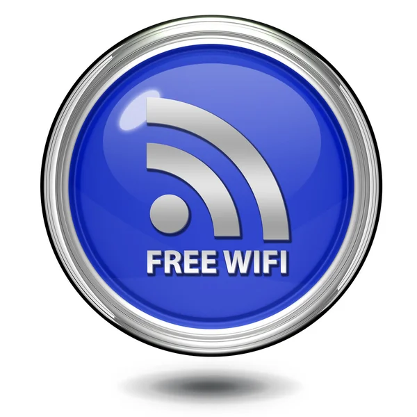 Ücretsiz Wi-Fi dairesel simgesi beyaz arka plan üzerinde — Stok fotoğraf