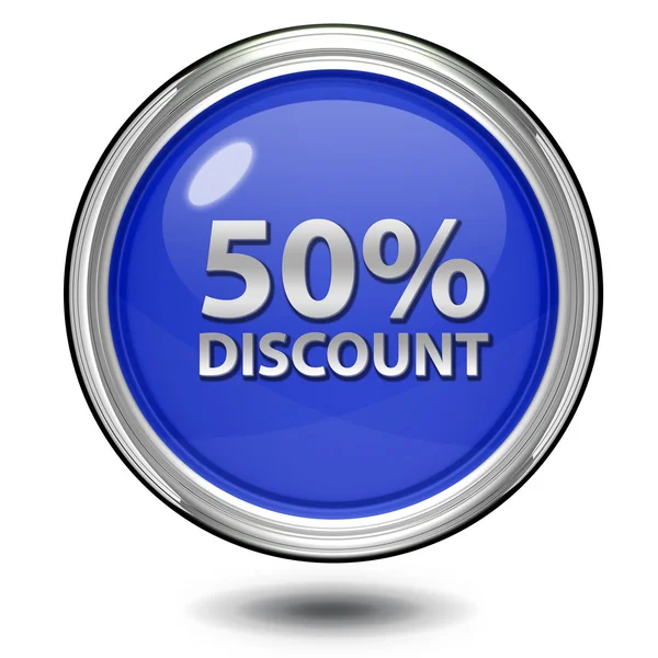 Discount 50 circular icon on white background — Stock Photo, Image