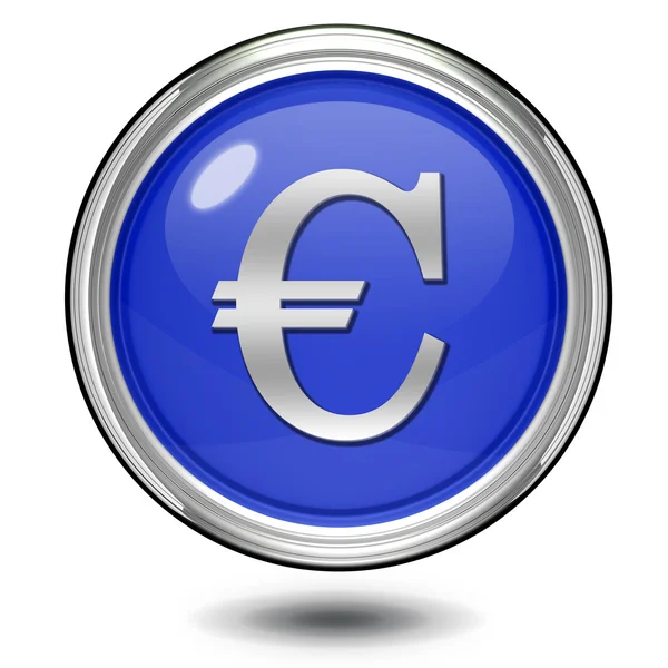 Kulatá ikona euro na bílém pozadí — Stock fotografie