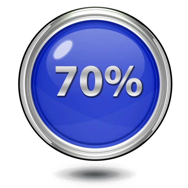 Seventy percent circular icon on white background — Stock Photo, Image