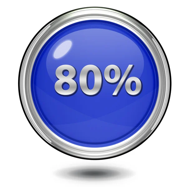 Achtzig Prozent rundes Symbol auf weißem Hintergrund — Stockfoto