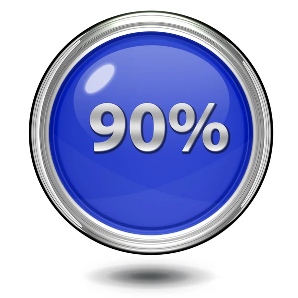 Ninety percent circular icon on white background — Stock Photo, Image