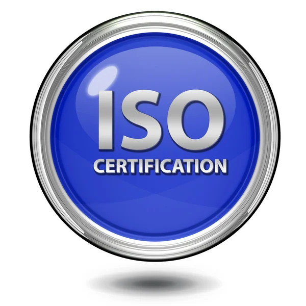 Iso icono circular de certificación sobre fondo blanco —  Fotos de Stock