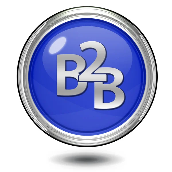 B2B pyöreä kuvake valkoisella taustalla — kuvapankkivalokuva