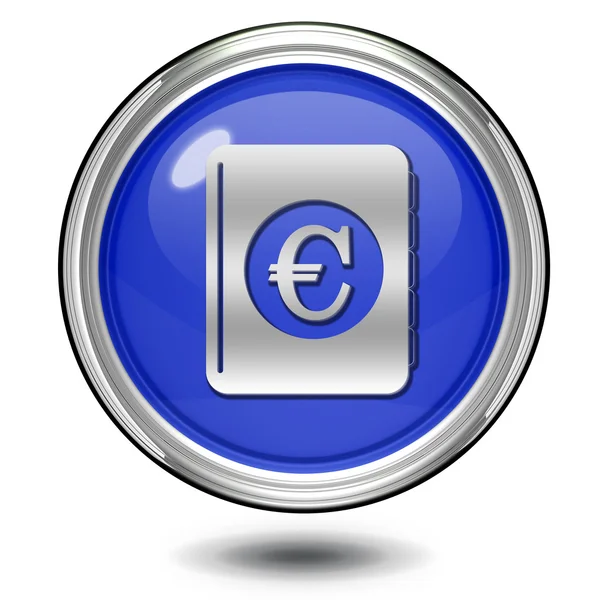 Euro livro de dinheiro ícone circular no fundo branco — Fotografia de Stock