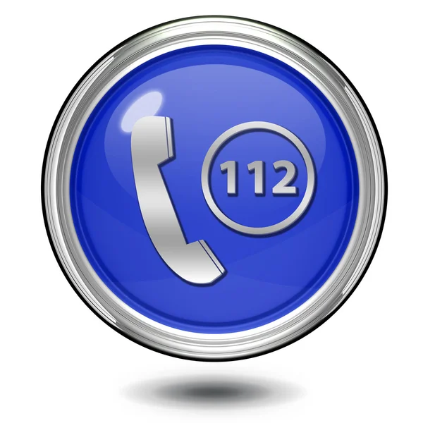 112 okrągła ikona na białym tle — Zdjęcie stockowe