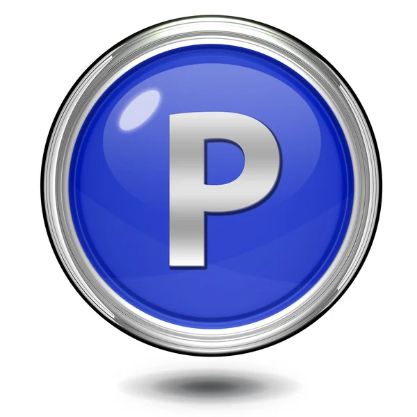 Parking circular icon on white background — Stock Photo, Image