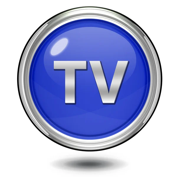 TV circulaire pictogram op witte achtergrond — Stockfoto