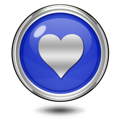 Beyaz arka plan üzerinde kalp dairesel simgesi