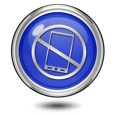 Telefon yasağı dairesel simgesi beyaz arka plan üzerinde