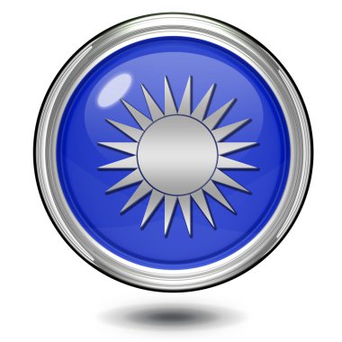 Beyaz arka plan üzerinde güneş dairesel simgesi